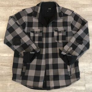 Hurley Flannel Plaid Distressed Shirt Jacket